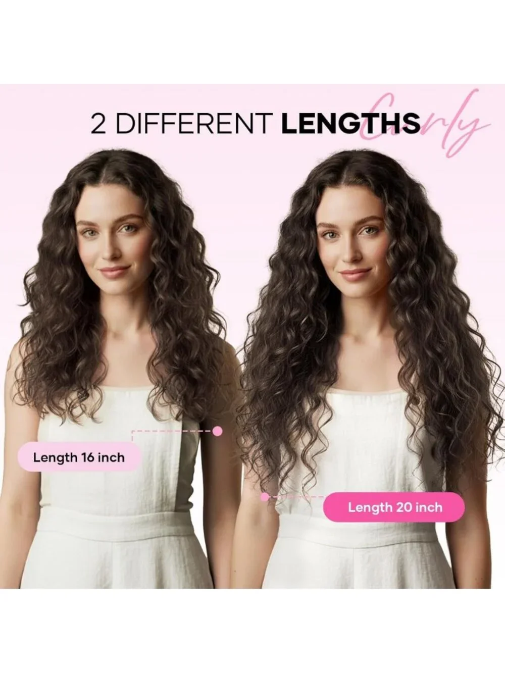 20 Inch Curly Clip-In Hair Extensions - 4PCS Volume & Length Hairpieces